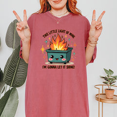 This Little Light of Mine Dumpster Fire Smile Face Vintage Soft Unisex T-shirt 