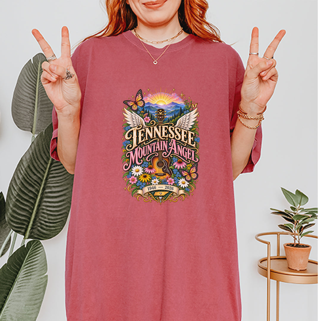 Tennessee Mountain Angel Wings Dolly Vintage Soft Unisex T-shirt 