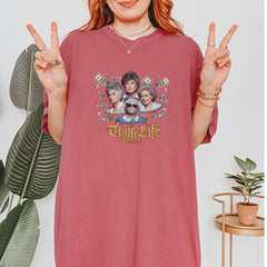 Golden Chain Thug Life Girls Vintage Soft Unisex T-shirt 