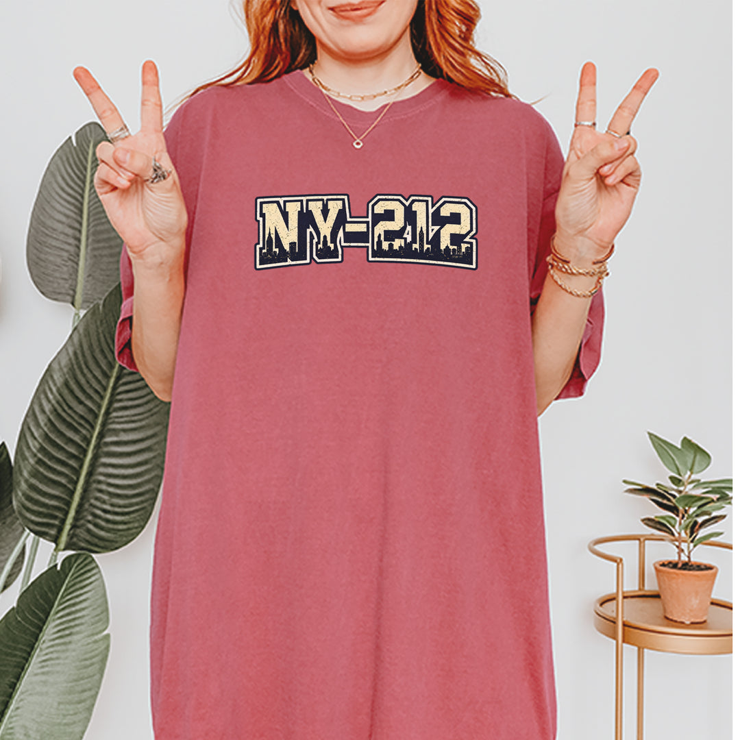 New York City 212 Area Code Skyline  Vintage Soft Unisex T-shirt 
