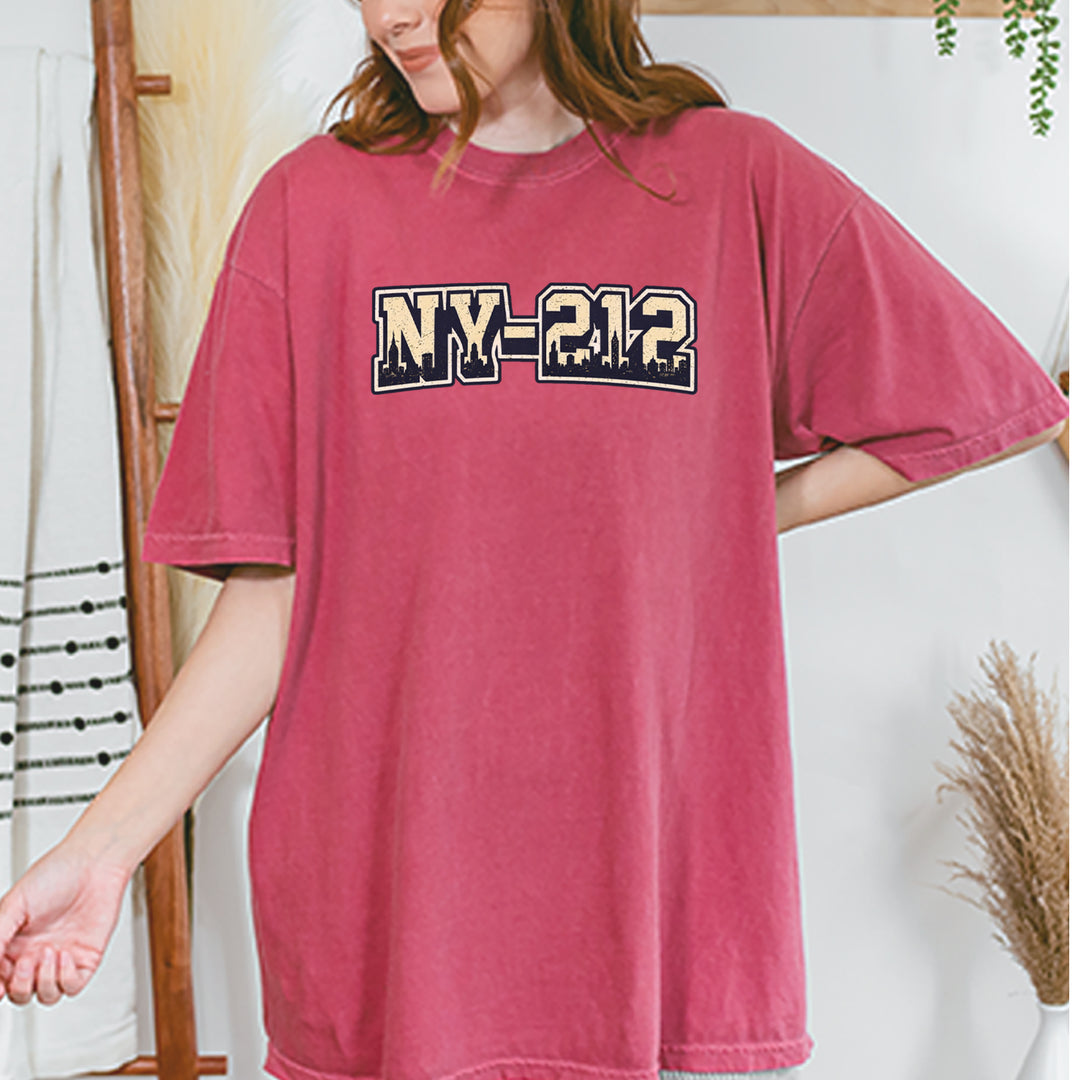 New York City 212 Area Code Skyline  Vintage Soft Unisex T-shirt 