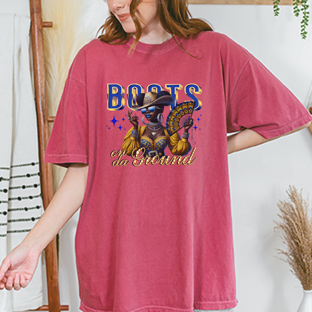 Boots On Da Ground Folding Fan Vintage Soft Unisex T-shirt 