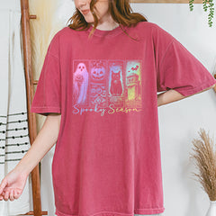 Spooky Season Cute Pastel Halloween Design Vintage Soft Unisex T-shirt 