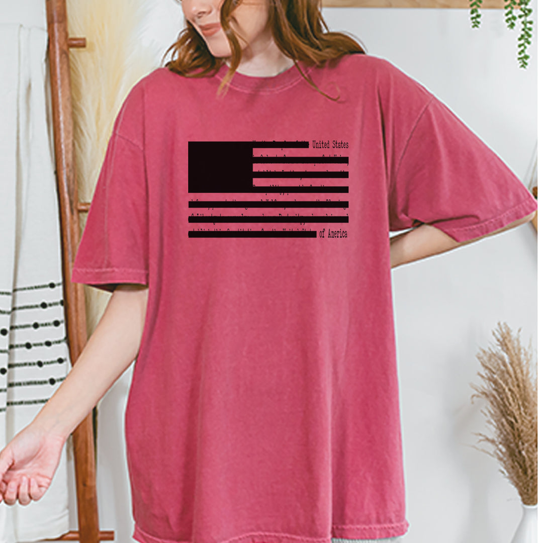 Redacted American Flag Vintage Soft Unisex T-shirt 
