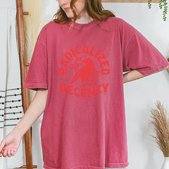 Radicalized by Basic Decency Dove Protest Statement Vintage Soft Unisex T-shirt 