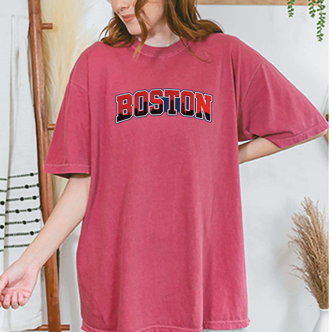 Boston City Pride Skyline Vintage Soft Unisex T-shirt 