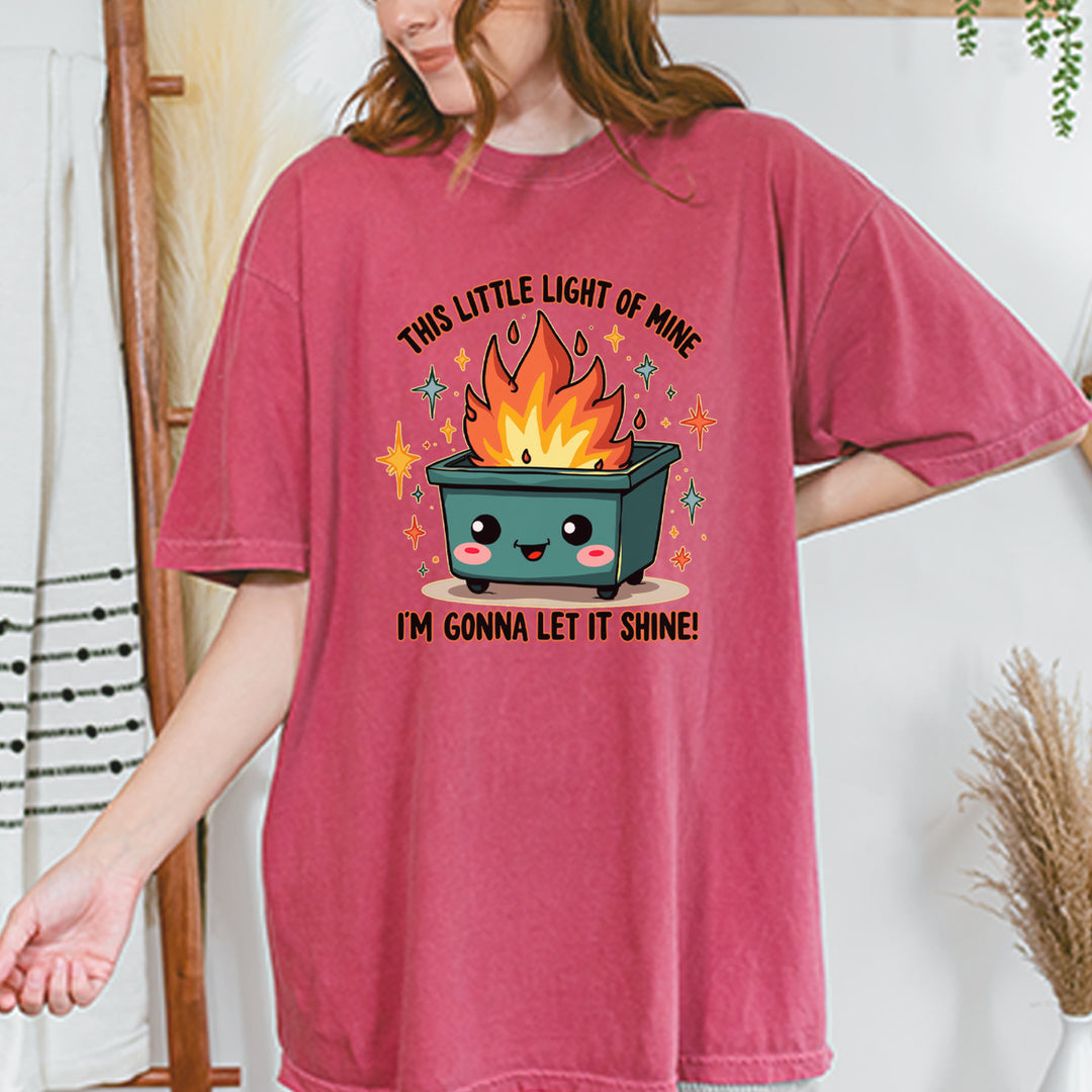 This Little Light of Mine Dumpster Fire Smile Face Vintage Soft Unisex T-shirt 