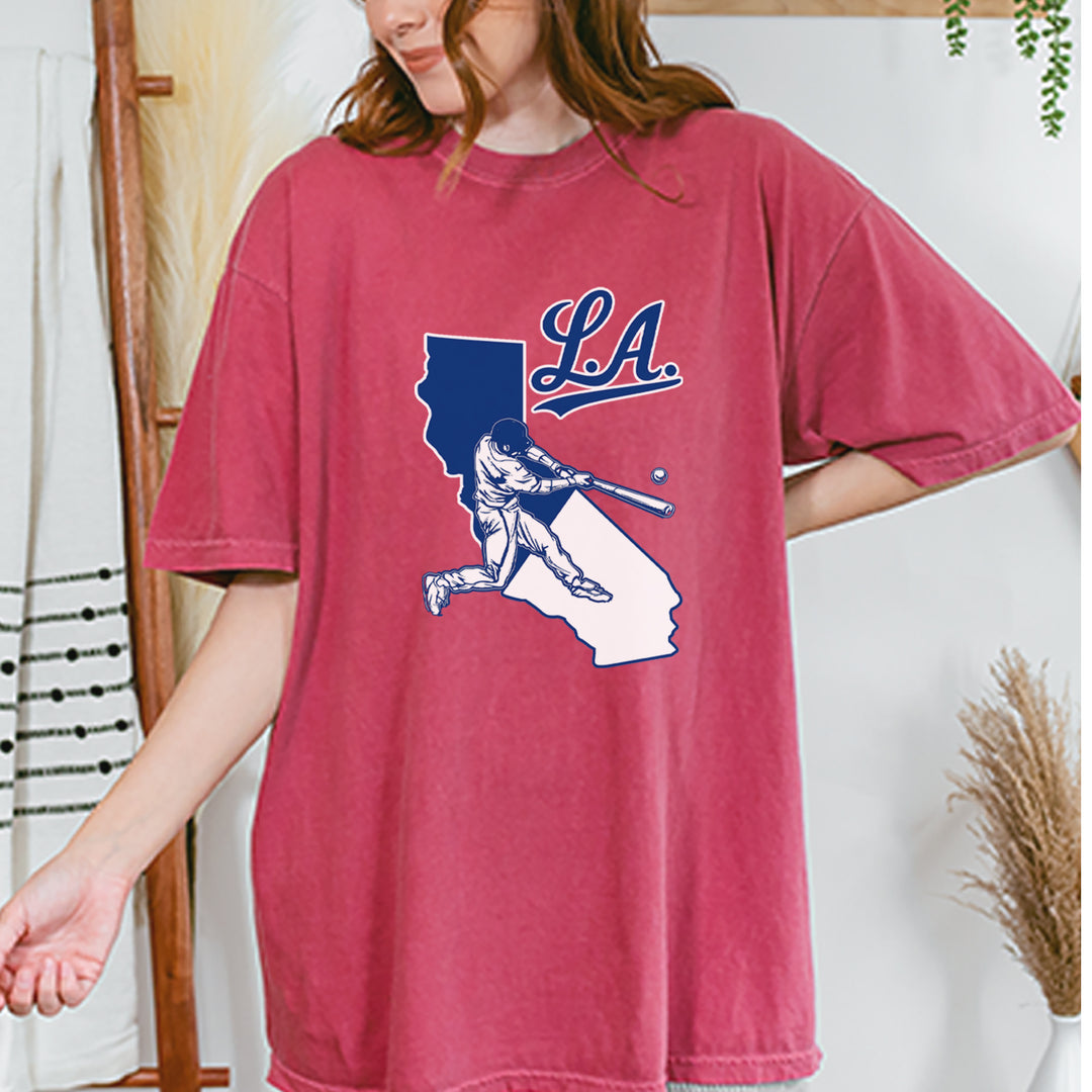 Los Angeles Baseball Batter Up Vintage Soft Unisex T-shirt 