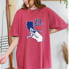 Los Angeles Baseball Batter Up Vintage Soft Unisex T-shirt 