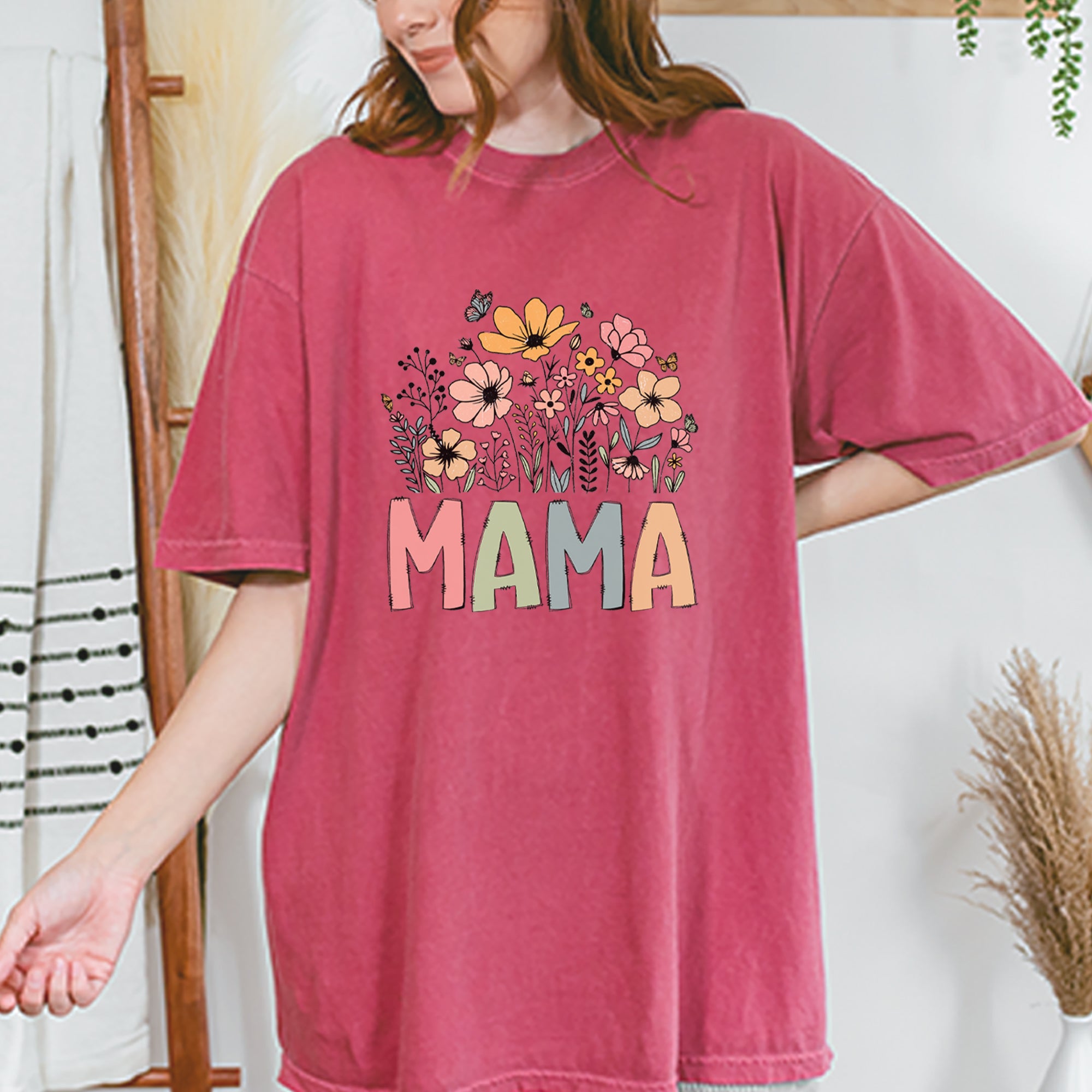 Mama Wildflower Retro Flower Vintage Soft Unisex T-shirt 