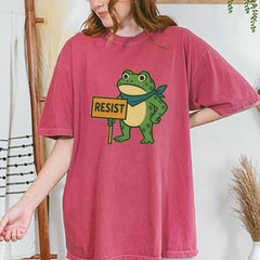Sign Resist Meme Frog Protest Vintage Soft Unisex T-shirt 