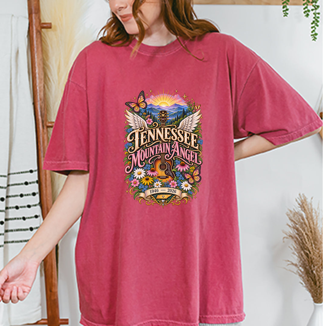 Tennessee Mountain Angel Wings Dolly Vintage Soft Unisex T-shirt 