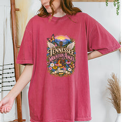 Tennessee Mountain Angel Wings Dolly Vintage Soft Unisex T-shirt 
