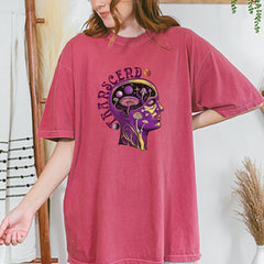 Psychedelic Cosmic Mushroom Head Vintage Soft Unisex T-shirt 