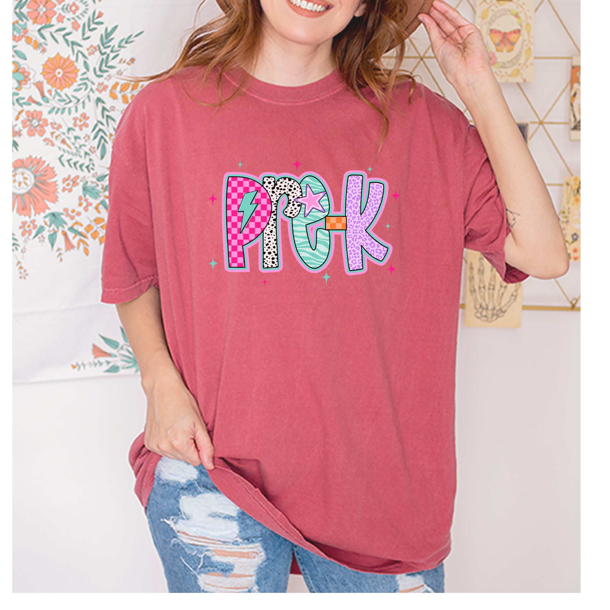 Pre-K Party Time Colorful Back to School Vintage Soft Unisex T-shirt 