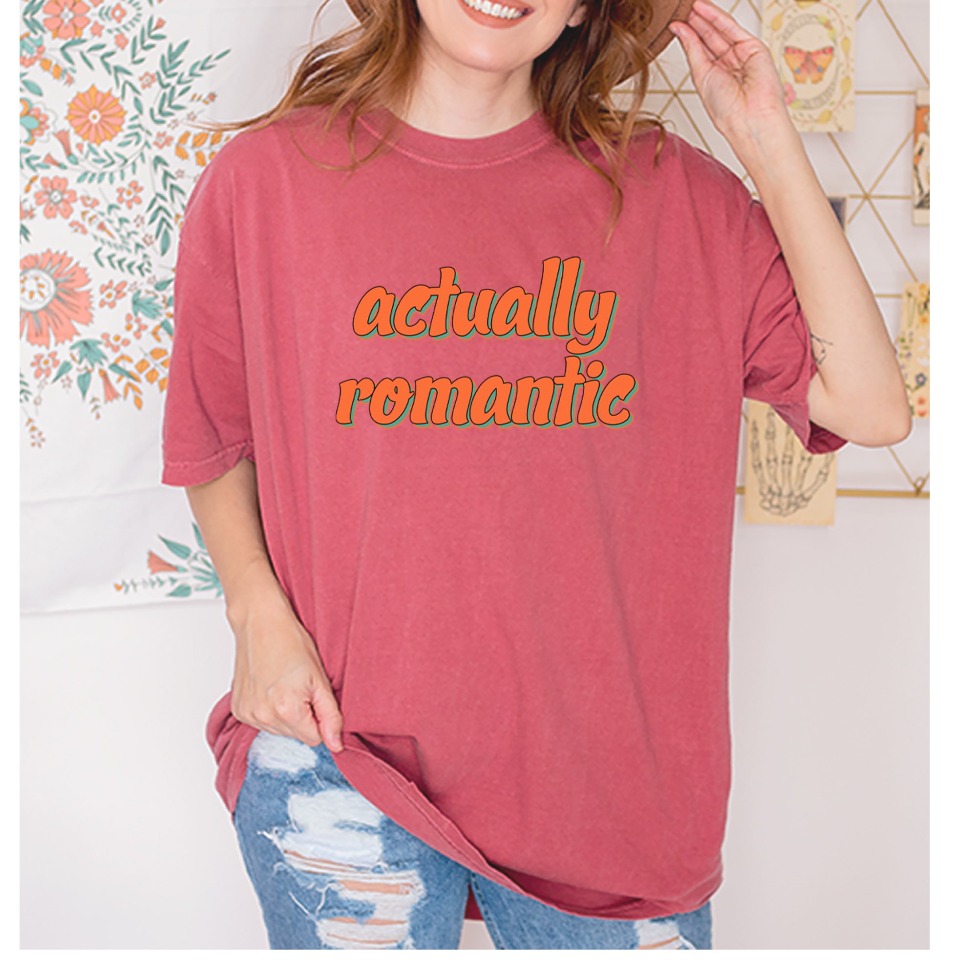 Actually Romantic Vintage Soft Unisex T-shirt 