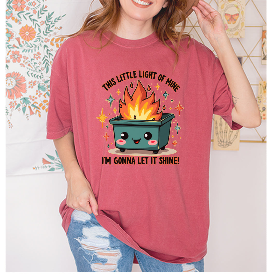 This Little Light of Mine Dumpster Fire Smile Face Vintage Soft Unisex T-shirt 