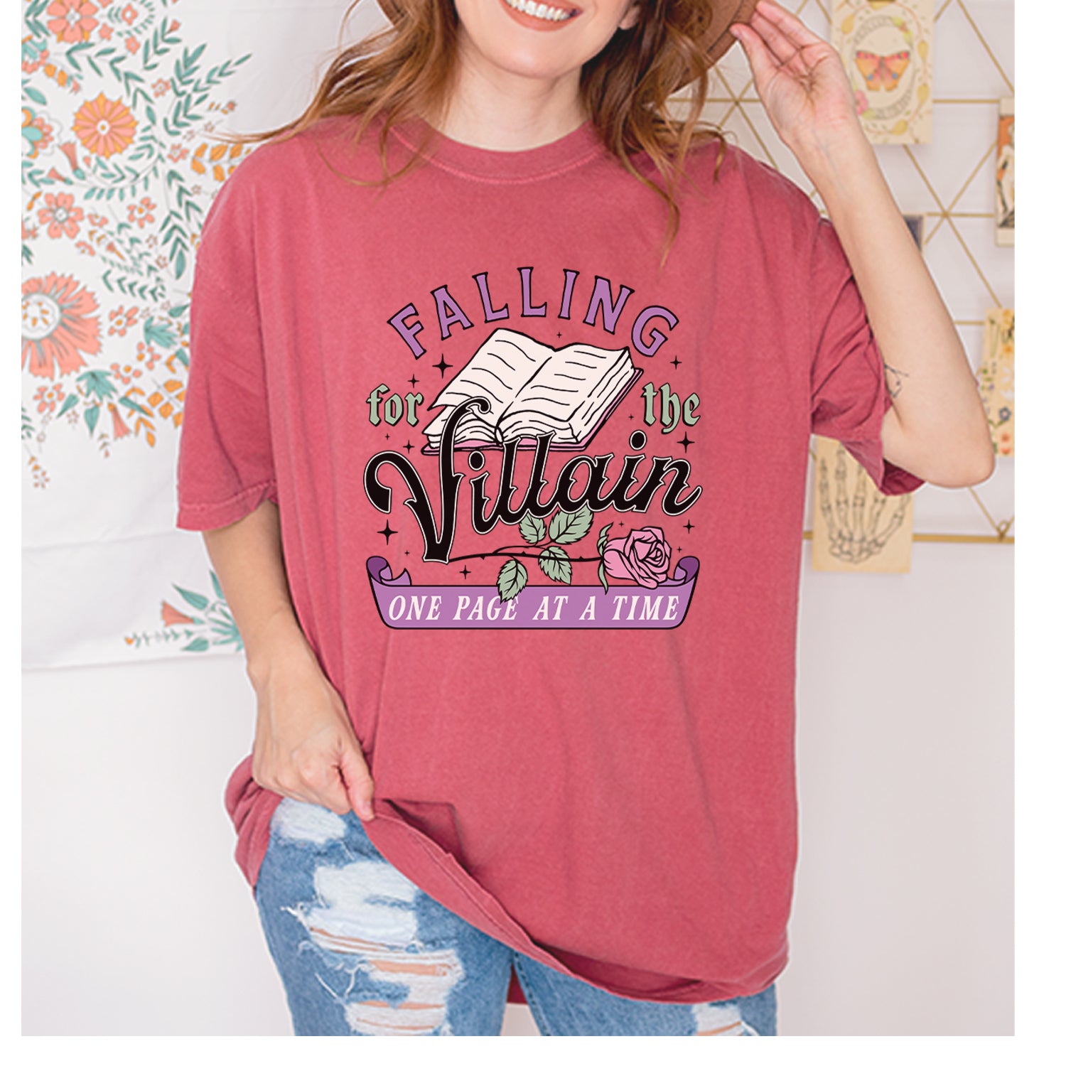 Falling For The Villain One Page At A Time Vintage Soft Unisex T-shirt 