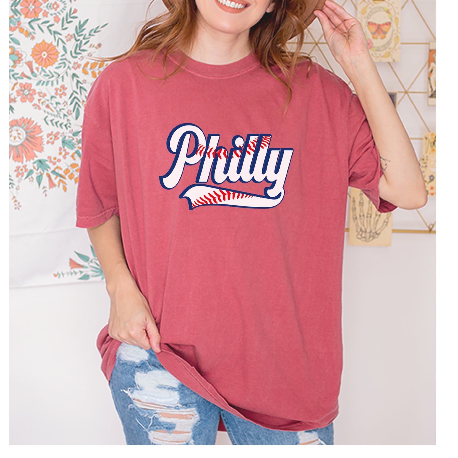 Philly Baseball Stitching Vintage Soft Unisex T-shirt 