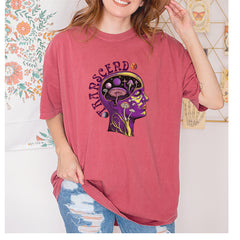 Psychedelic Cosmic Mushroom Head Vintage Soft Unisex T-shirt 