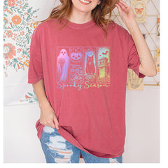 Spooky Season Cute Pastel Halloween Design Vintage Soft Unisex T-shirt 