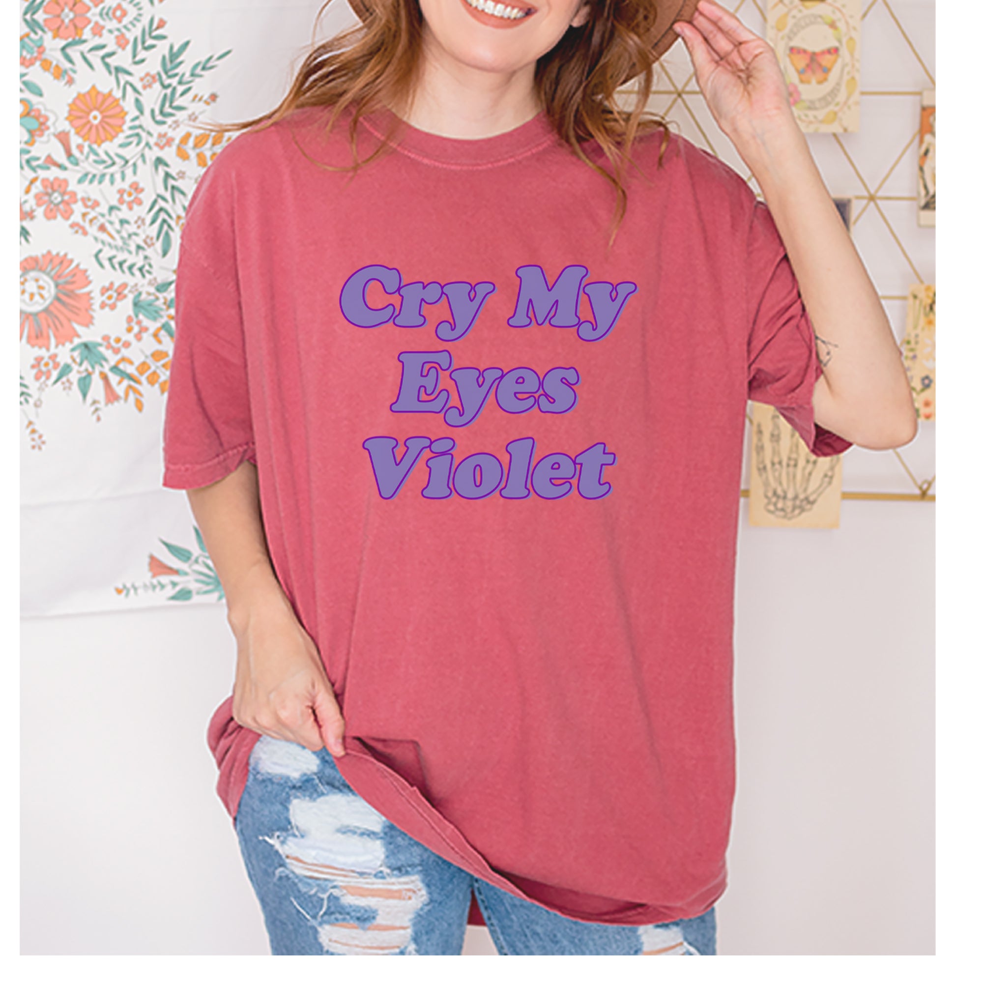 Cry My Eyes Violet Drama Queen Vintage Soft Unisex T-shirt 