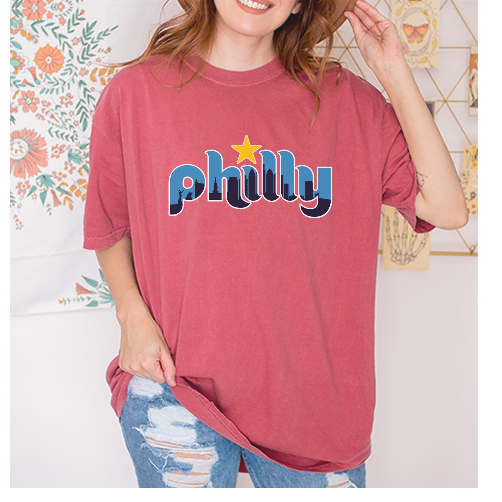 Skyline Philly Philadelphia Vintage Soft Unisex T-shirt 