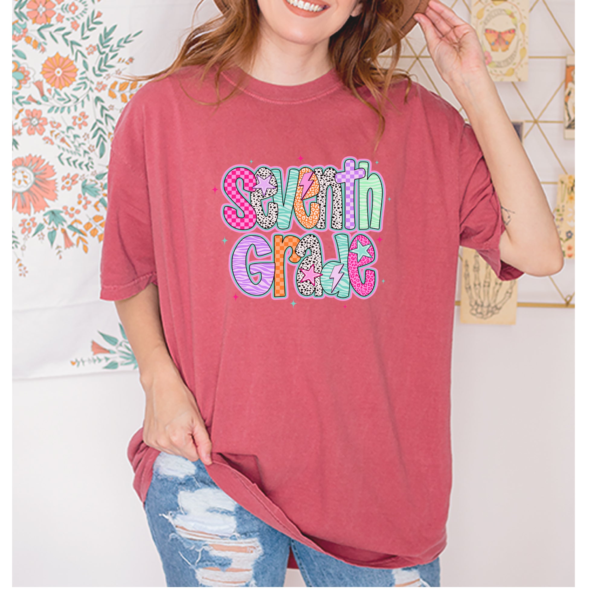 Seventh Grade Swagger Colorful Back to School Vintage Soft Unisex T-shirt 