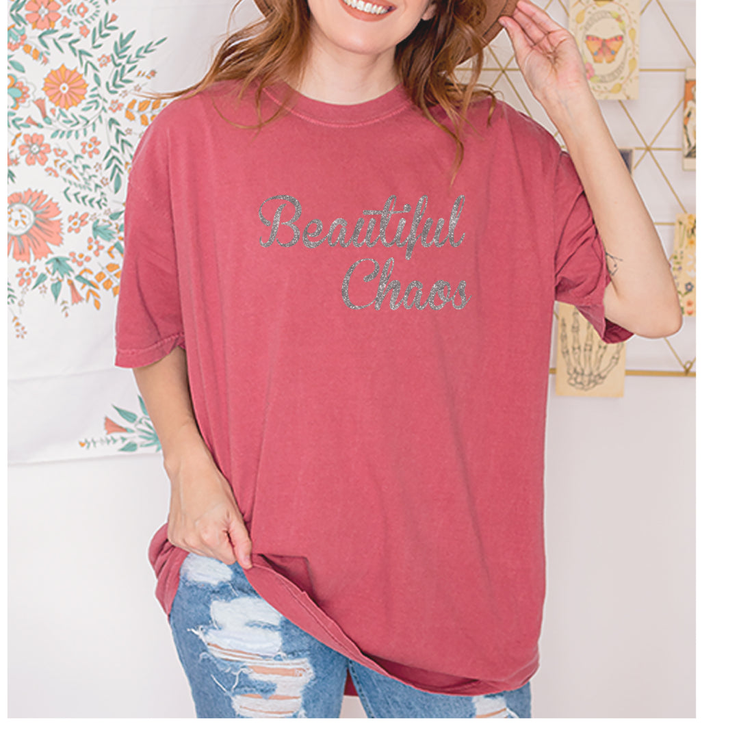 Beautiful Chaos Glitter Music Festival Vintage Soft Unisex T-shirt 