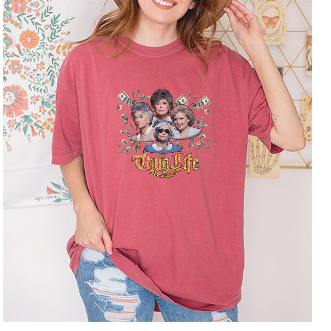 Golden Chain Thug Life Girls Vintage Soft Unisex T-shirt 