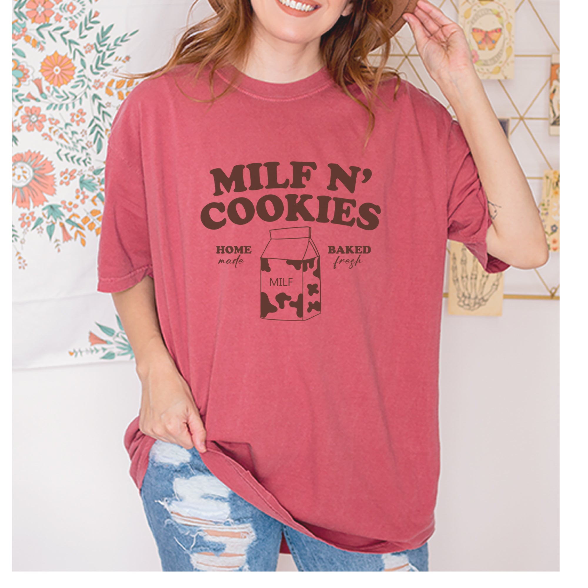 Milf And Cookies Vintage Soft Unisex T-shirt 