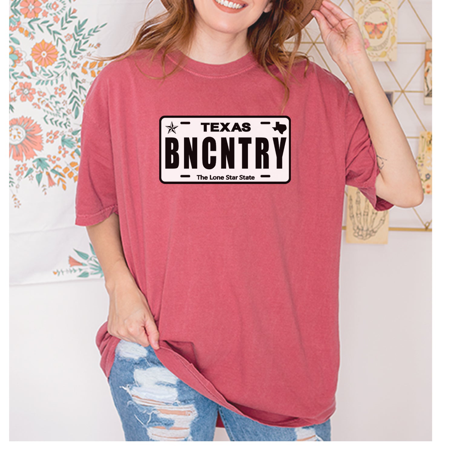 Texas License Plate BNCNTRY Vintage Soft Unisex T-shirt 