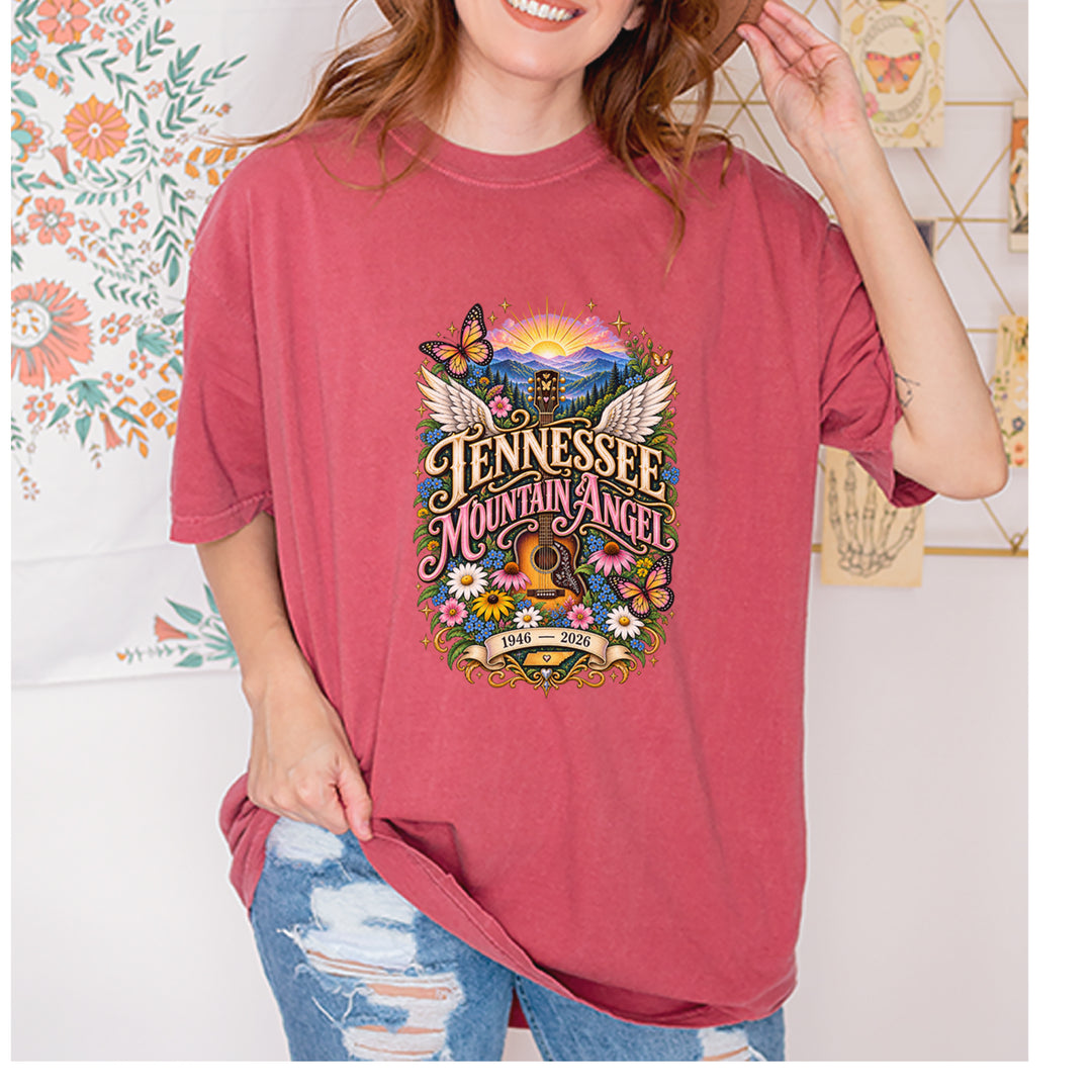 Tennessee Mountain Angel Wings Dolly Vintage Soft Unisex T-shirt 
