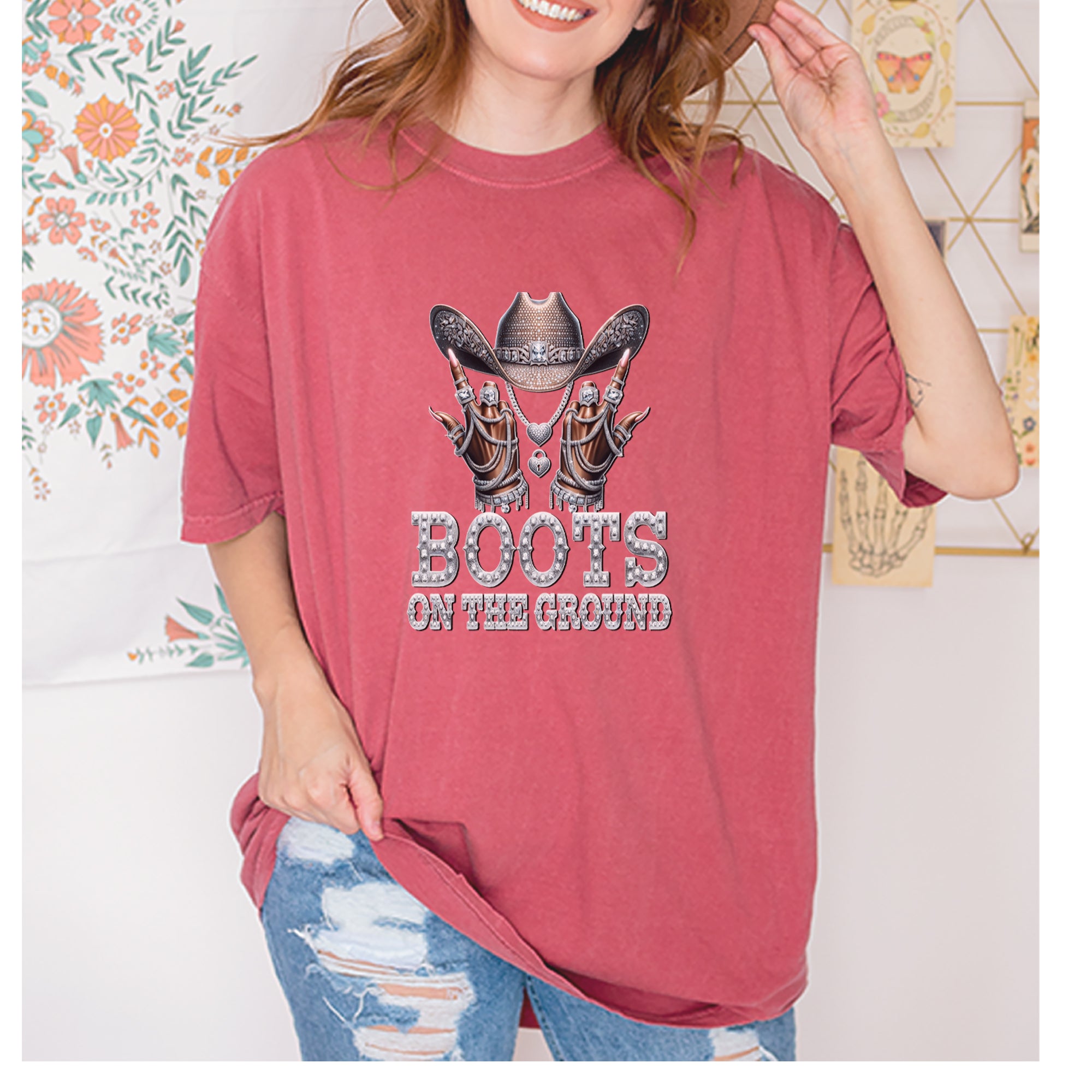 Boots On The Ground Bling Vintage Soft Unisex T-shirt 