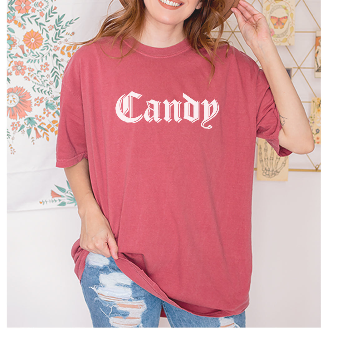 Candy Gothic Lettering Vintage Soft Unisex T-shirt 
