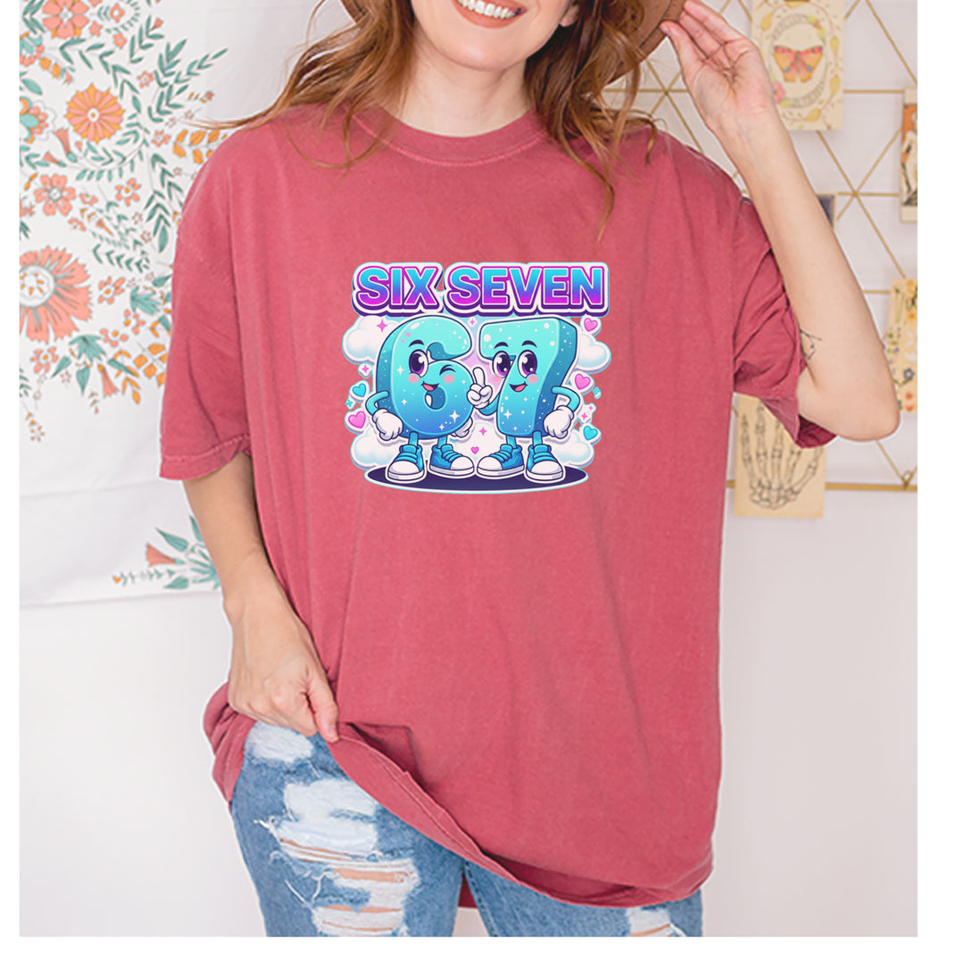 67 Six Seven Meme Kawaii Cloud Vintage Soft Unisex T-shirt 
