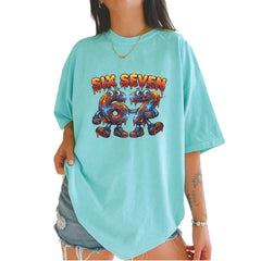 67 Lava Lightning Six Seven Meme Vintage Soft Unisex T-shirt Chalky Mint
