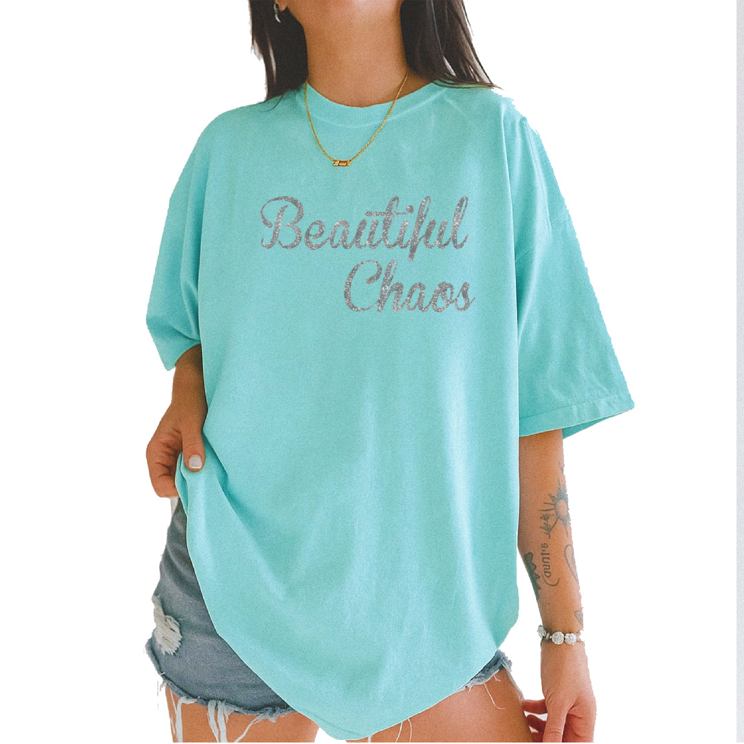 Beautiful Chaos Glitter Music Festival Vintage Soft Unisex T-shirt Chalky Mint