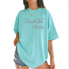 Beautiful Chaos Glitter Music Festival Vintage Soft Unisex T-shirt Chalky Mint