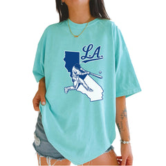 Los Angeles Baseball Batter Up Vintage Soft Unisex T-shirt Chalky Mint