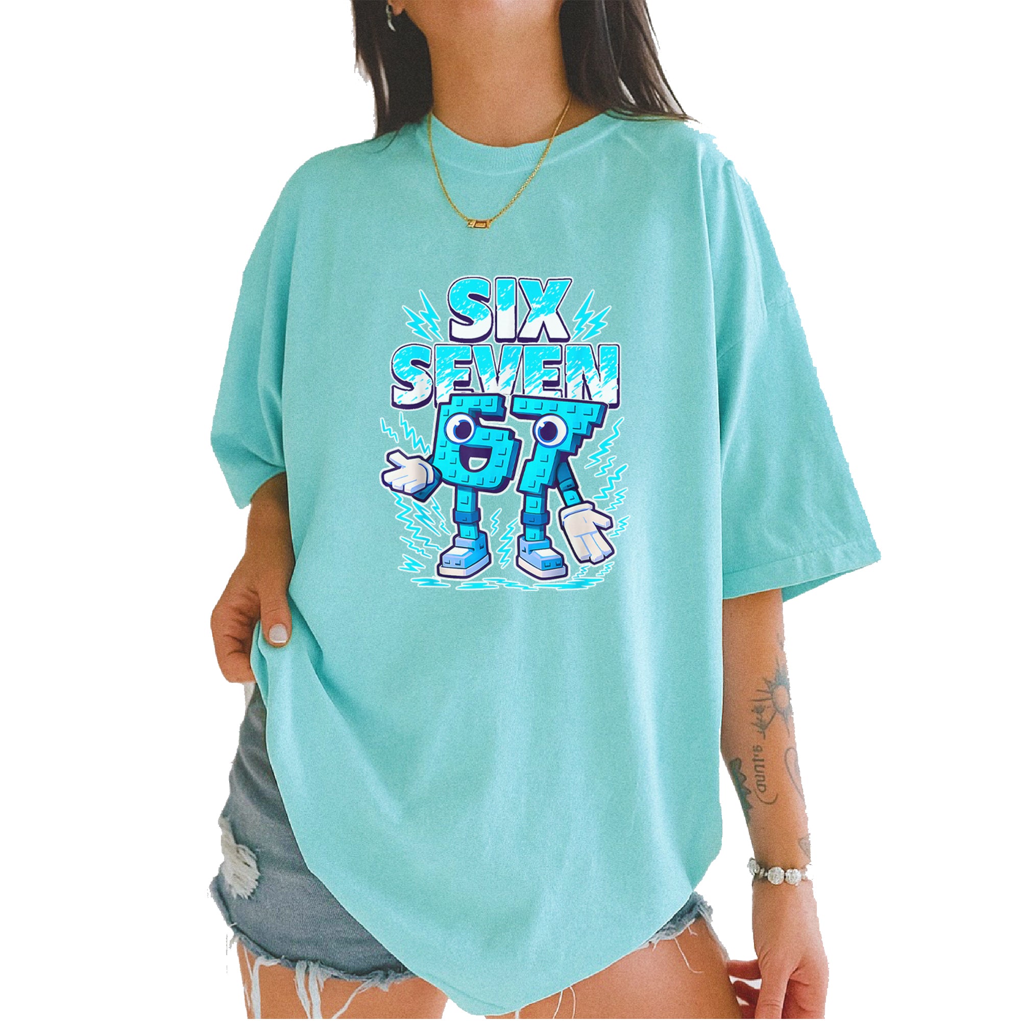 67 Brainrot Meme Slang Vintage Soft Unisex T-shirt Chalky Mint