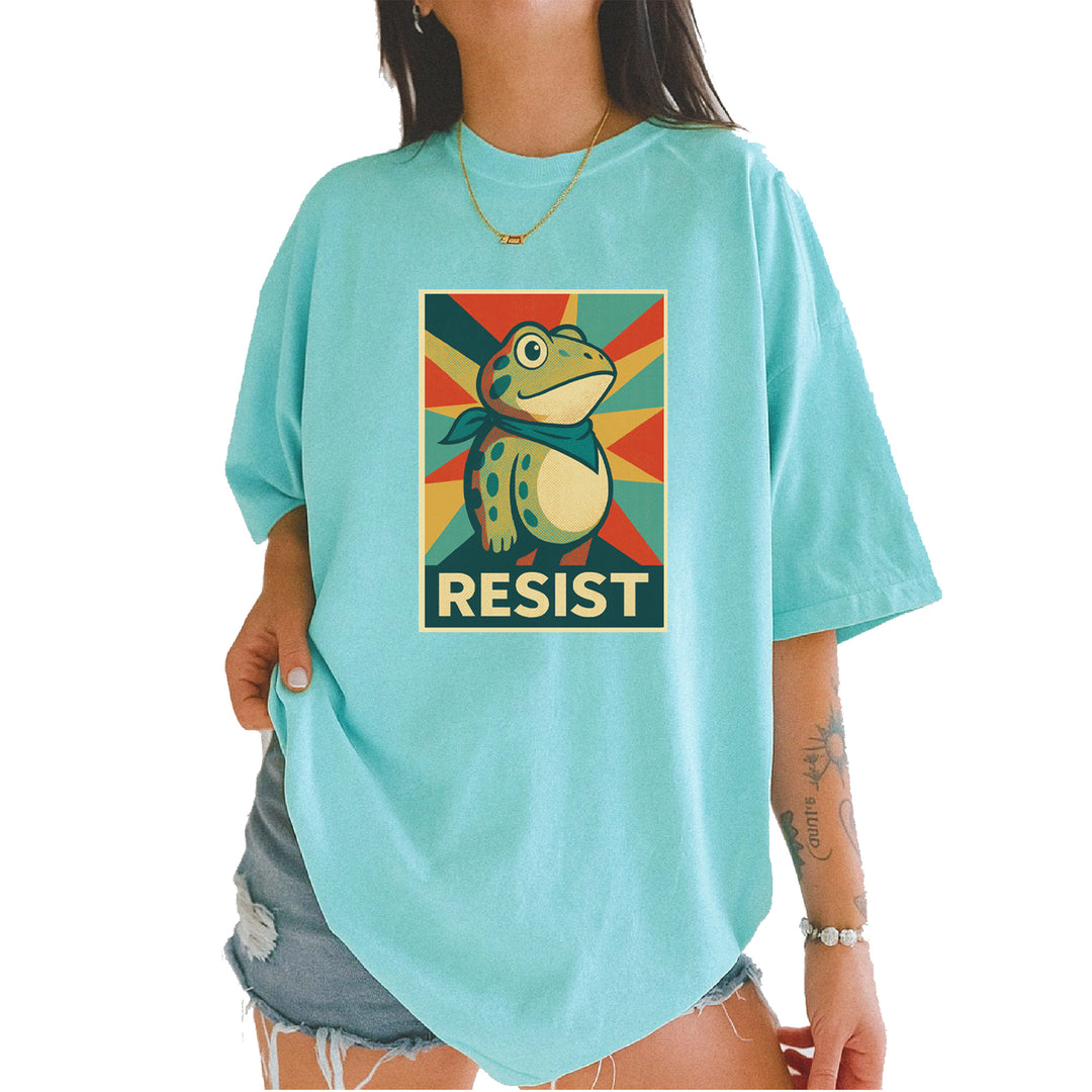Resist Portland Protest Frog Vintage Soft Unisex T-shirt Chalky Mint