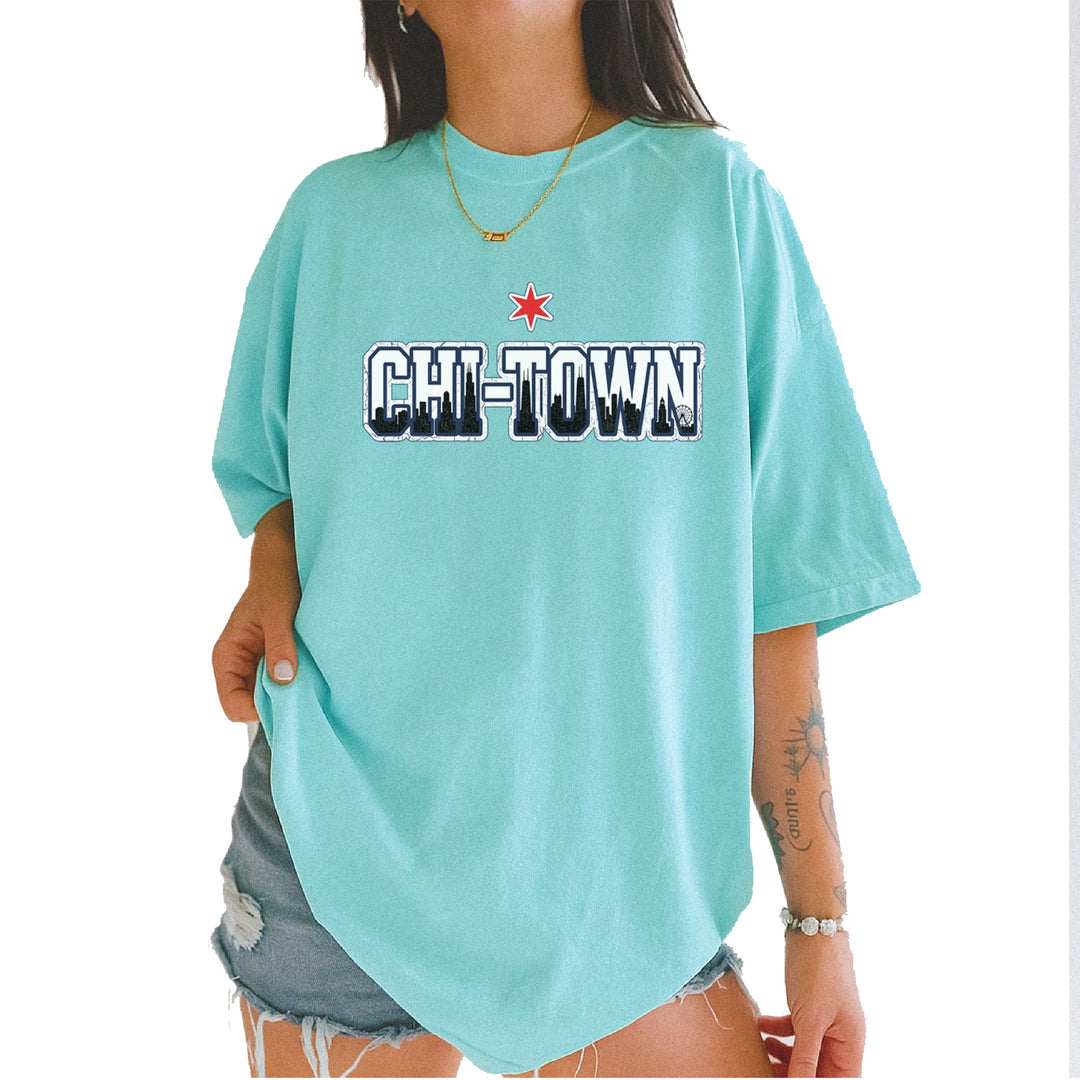 Chicago Chi-Town City Pride Vintage Soft Unisex T-shirt Chalky Mint