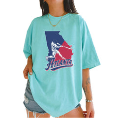 Atlanta Georgia Batter Up Vintage Soft Unisex T-shirt Chalky Mint