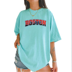 Boston City Pride Skyline Vintage Soft Unisex T-shirt Chalky Mint