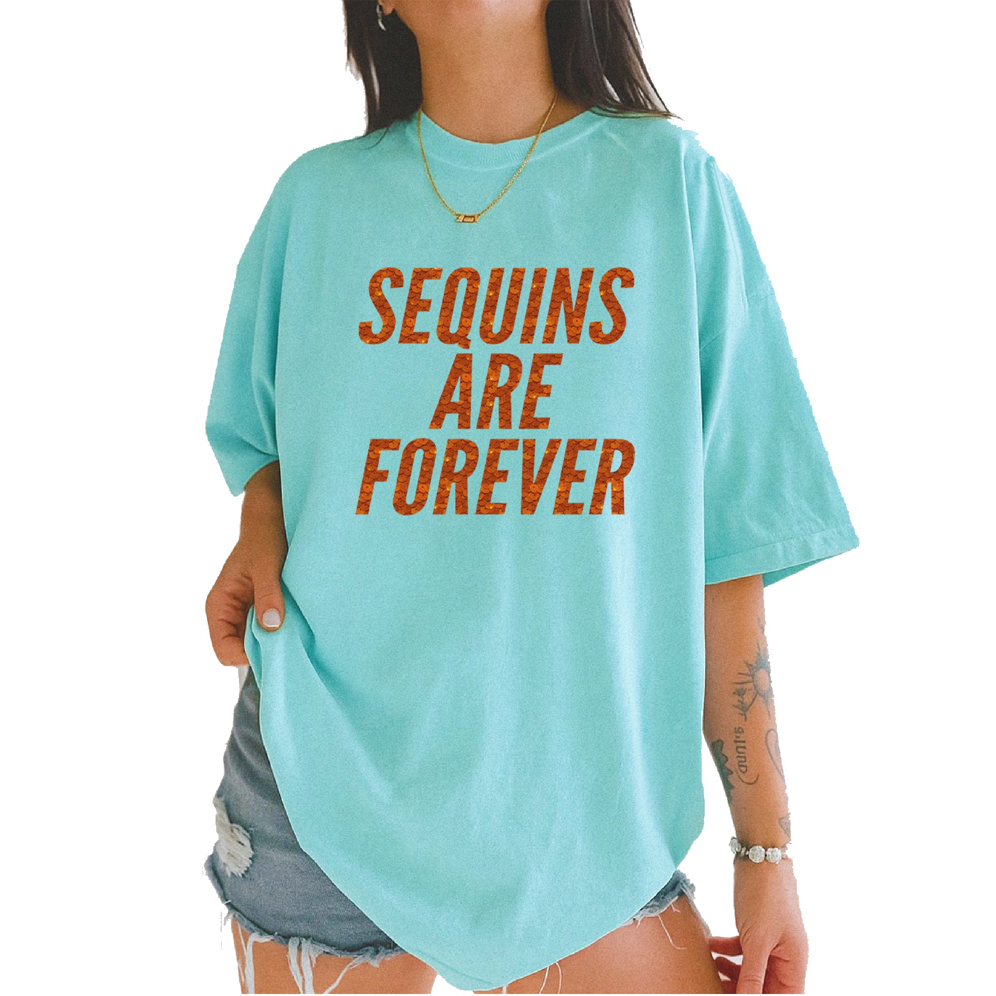Sequins Are Forever Retro Glam Vintage Soft Unisex T-shirt Chalky Mint