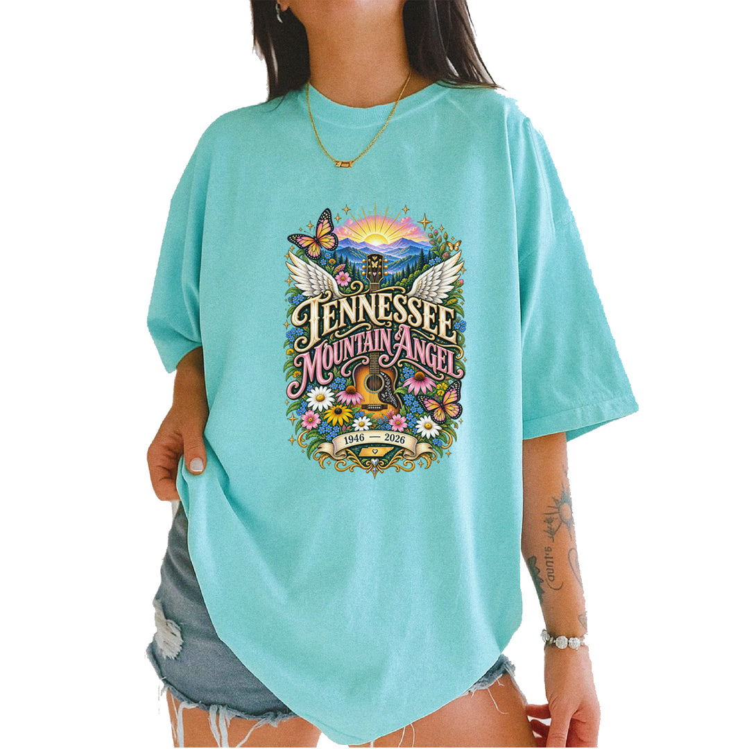 Tennessee Mountain Angel Wings Dolly Vintage Soft Unisex T-shirt Chalky Mint