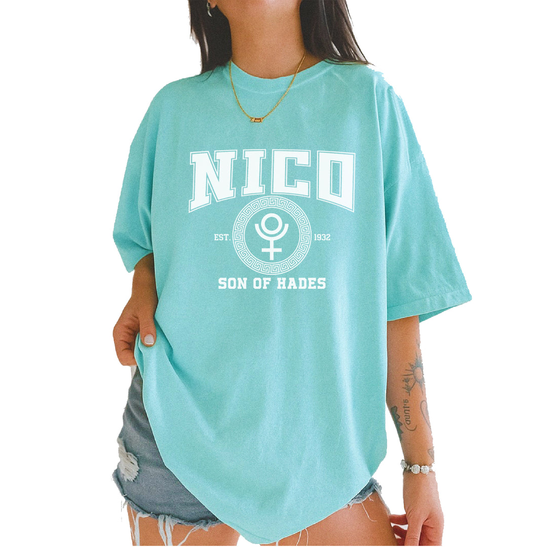 Nico Son of Hades Underworld Crest Vintage Soft Unisex T-shirt Chalky Mint