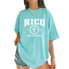 Nico Son of Hades Underworld Crest Vintage Soft Unisex T-shirt Chalky Mint
