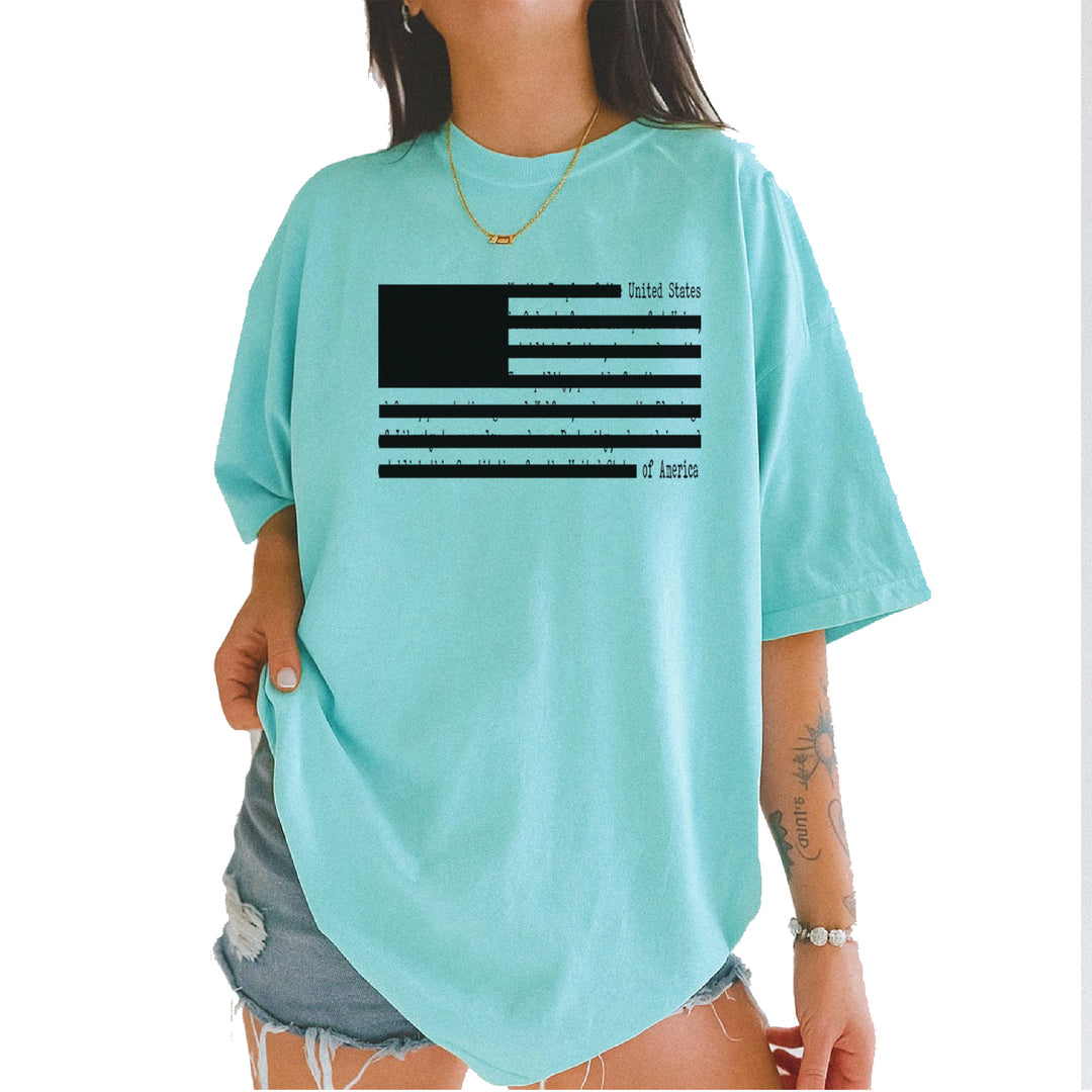 Redacted American Flag Vintage Soft Unisex T-shirt Chalky Mint